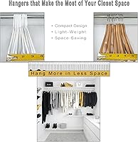 Vista 6 de Run Star Perchas de plástico, paquete de 60 perchas blancas duraderas con ganchos, percha ligera que ahorra espacio, perchas resistentes, perchas