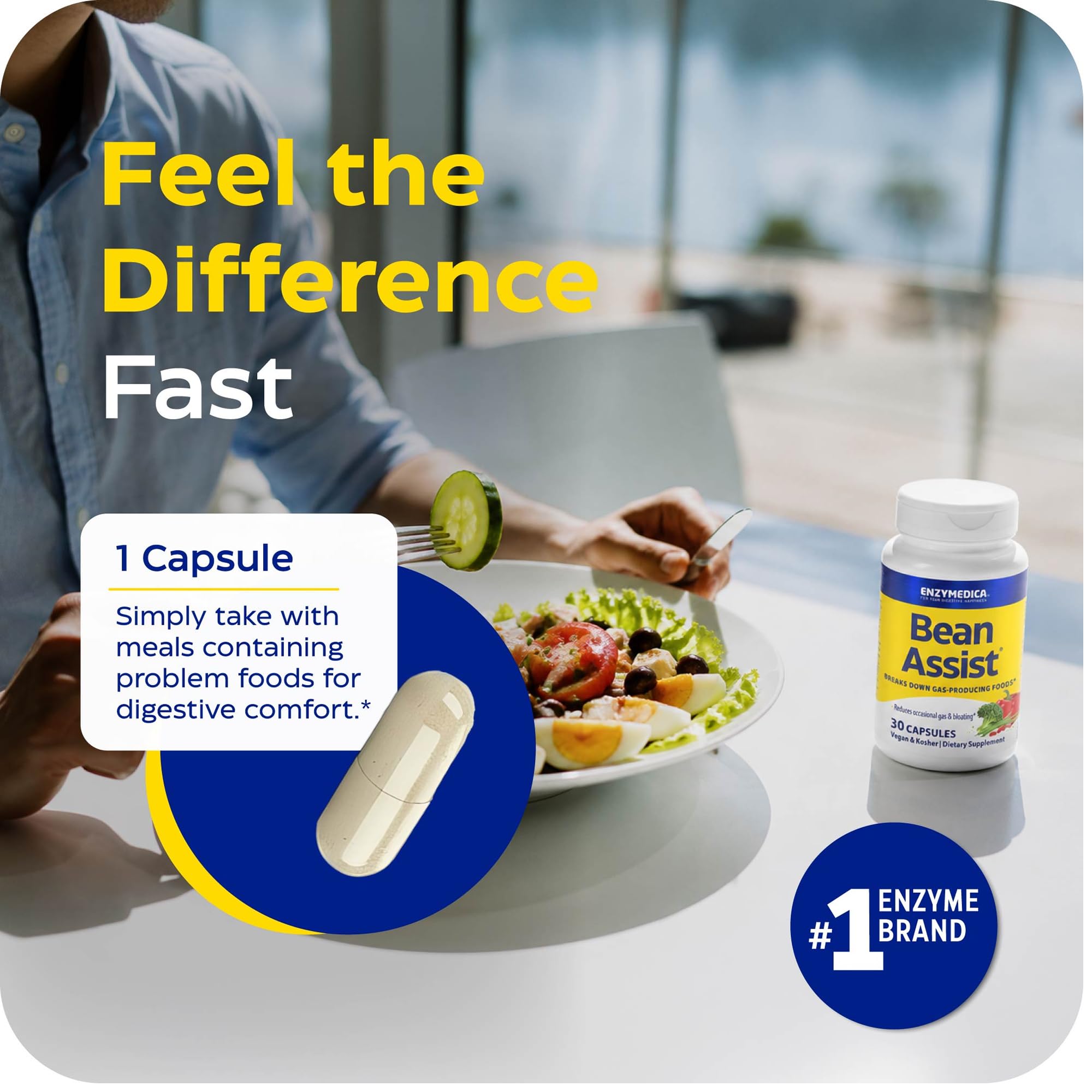 Enzymedica BeanAssist, Helps Reduce Gas & Bloating, Vegan - 30 Capsules — Amazon image 6