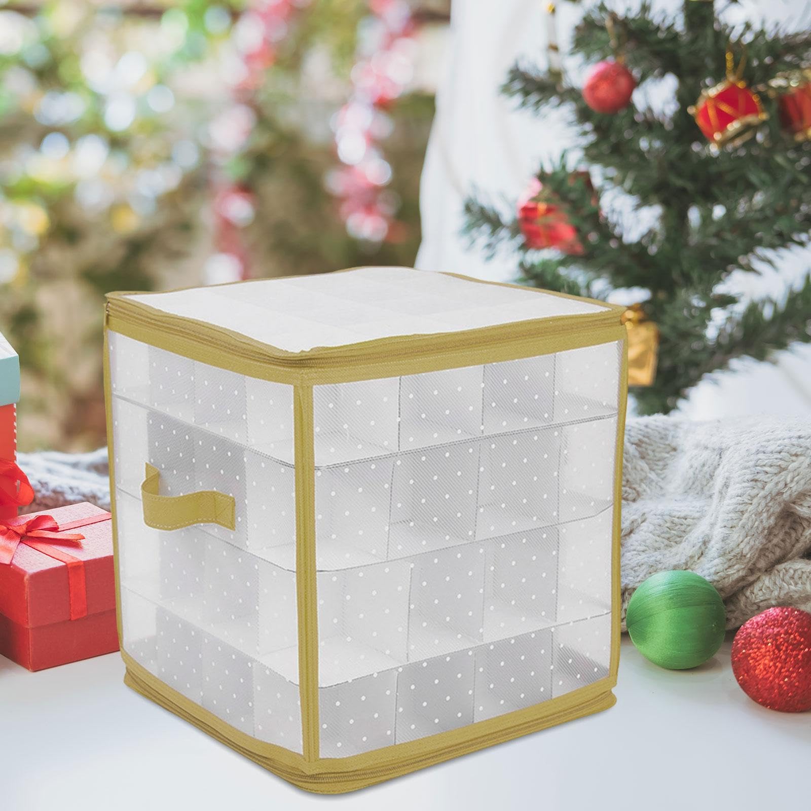 MagiDeal Scatola portaoggetti per Palline di Natale, Custodia per Il Trasporto, Organizer per Decorazioni Natalizie, Regalo, Scatola portaoggetti per, Tieni 64 Palline