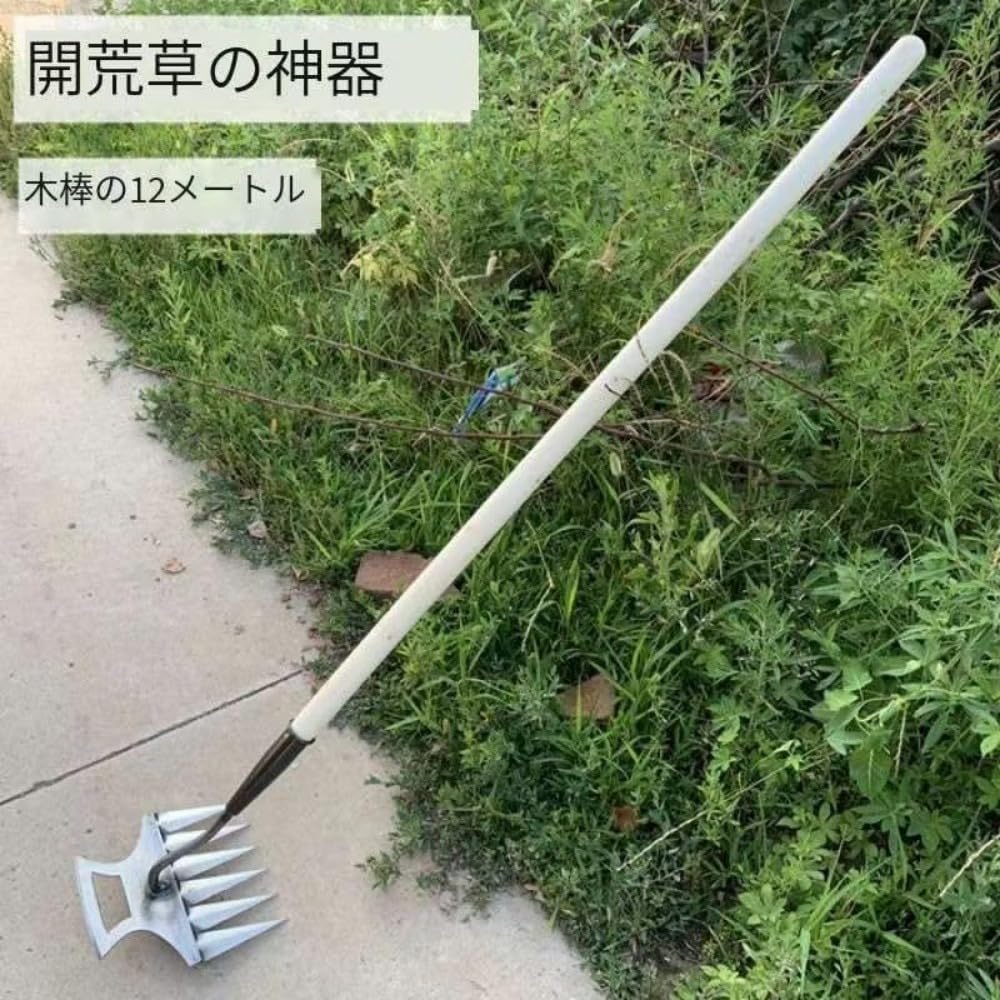 Amazon.co.jp: Brfveob 多機能除草くわ 除草ツール 根抜き 6本鍬レーキ