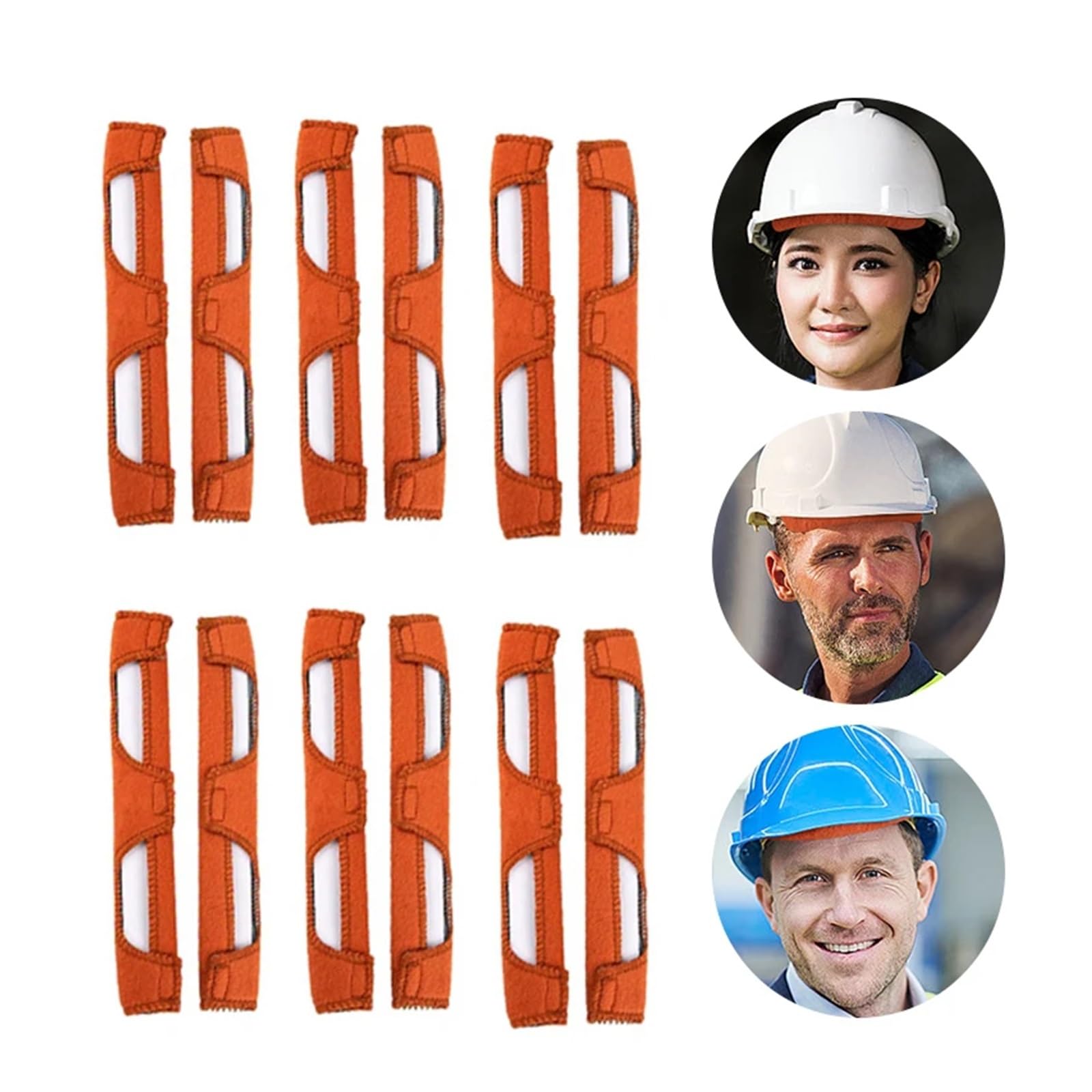 Baumwoll-Schweißband for Schutzhelme | Orangefarbene 6-teilige Baumwolle for Schutzhelme: leitet Schweiß ab und erhält die Sicht