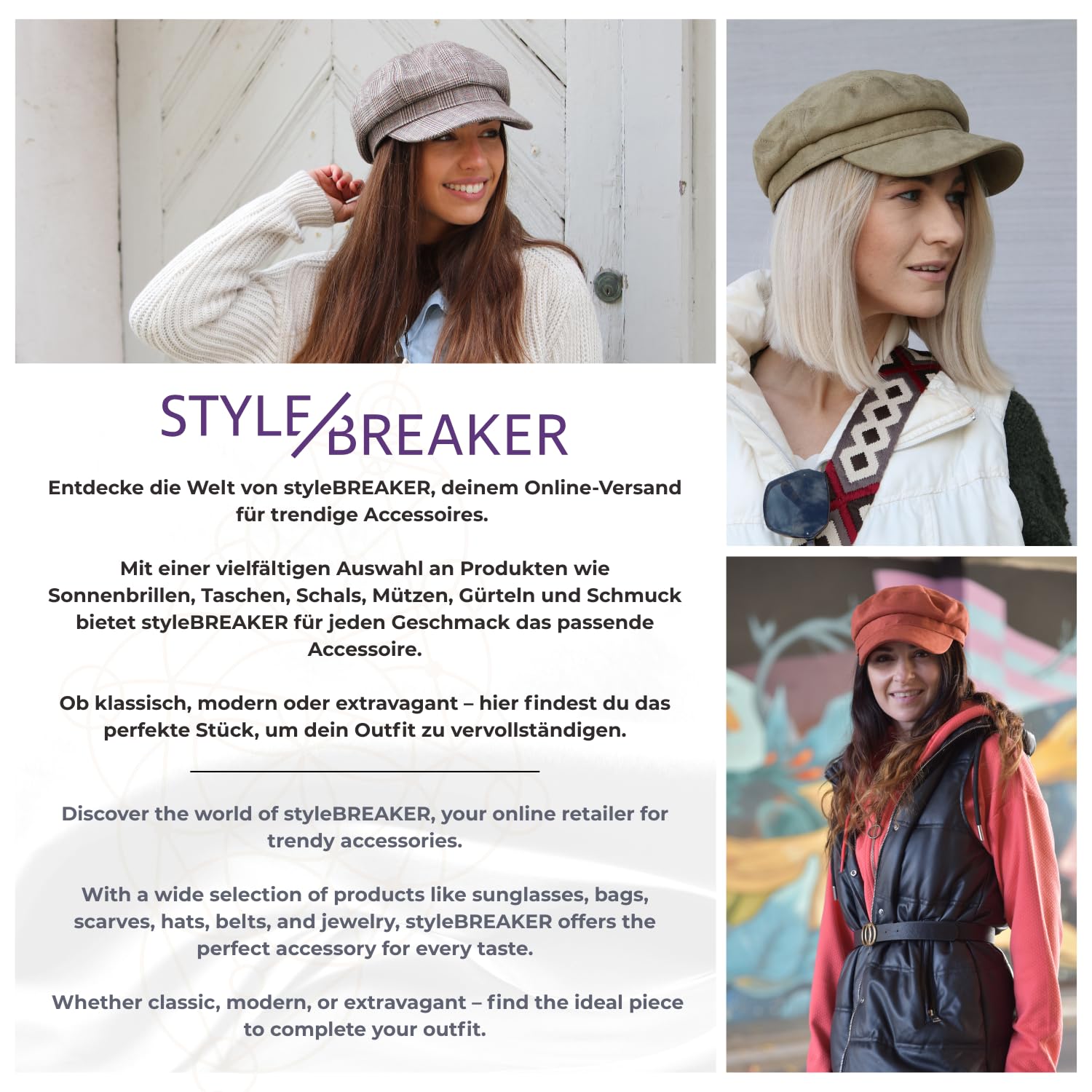 styleBREAKER Berretto da Baseball da Donna con Motivo Floreale Tono su Tono | Cappellino a 6 Pannelli Regolabile con Chiusura a Strappo | Cappello Sportivo a Fiori Street Style