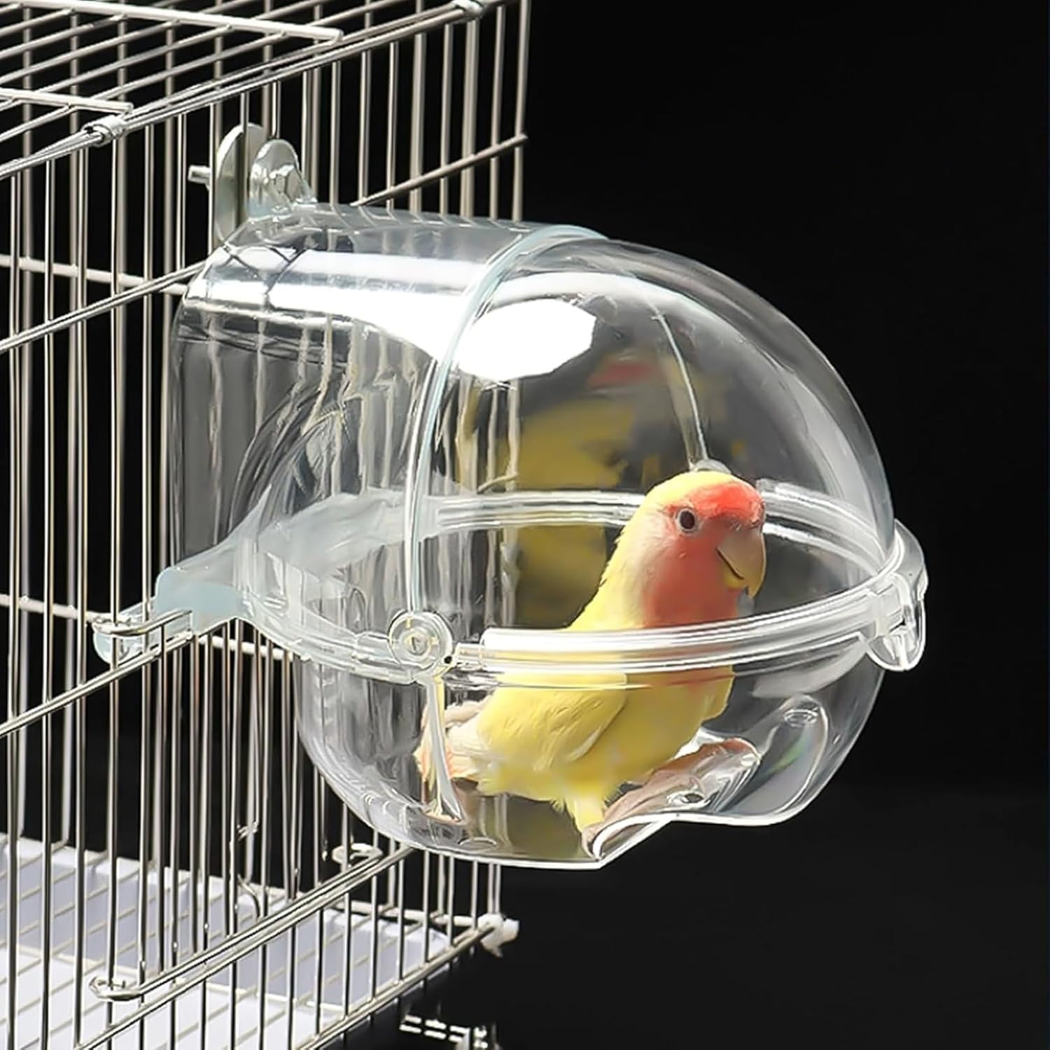 Accessoire de Cage à Oiseaux,Baignoire pour Oiseaux, Baignoire à Oiseaux,pour Cage,Boîte de Douche Transparente pour Perroquet,Baignoire pour Cage et Perroquet
