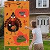 Thanksgiving Games - Thanksgiving Bean Bag Toss Game with 3 Bean Bags for Kids Adults - Turkey Hanging Toss Game Banner Fall Thanksgiving Decorations Supplies