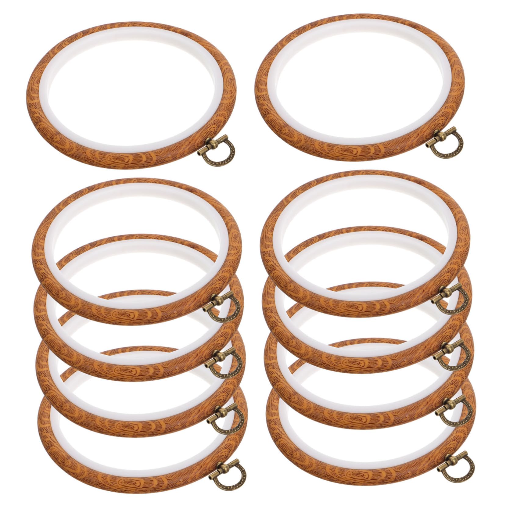 Gatuida 10 Aros de Bordado Redondos para Bastidor de Punto de Cruz Textura Mejorada y Material Resistente, Ideales para Exhibición y Manualidades en Movimiento
