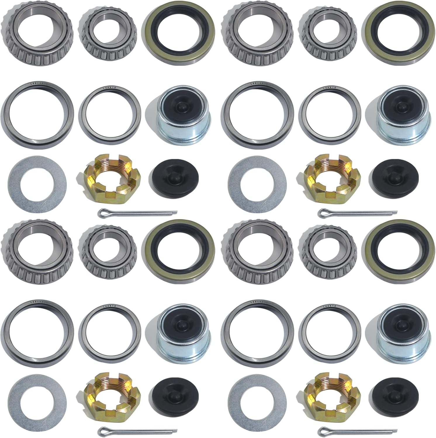 iBroPrat 4 Sets 3500 LB Boat Trailer Axle Bearing Kits, L68149 L44649