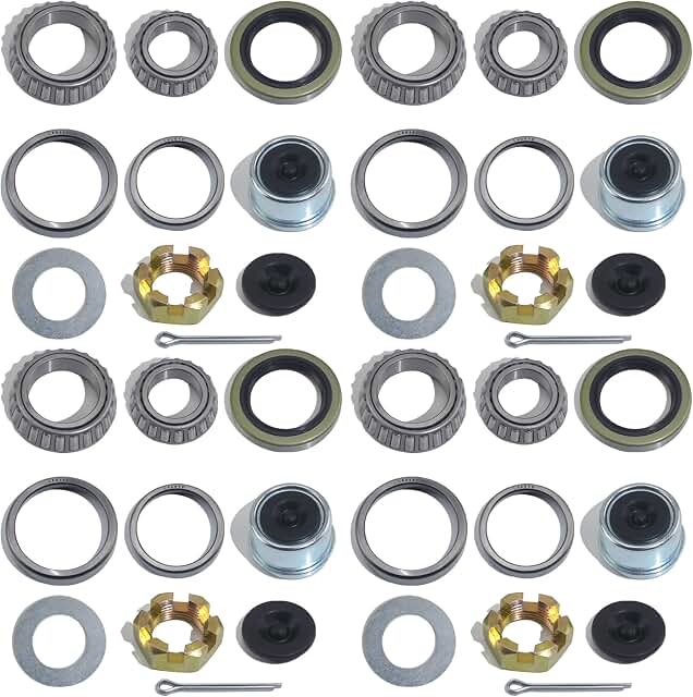 iBroPrat 4-Set Bearing Kit for 3500 lb Axles with Spindle Nuts