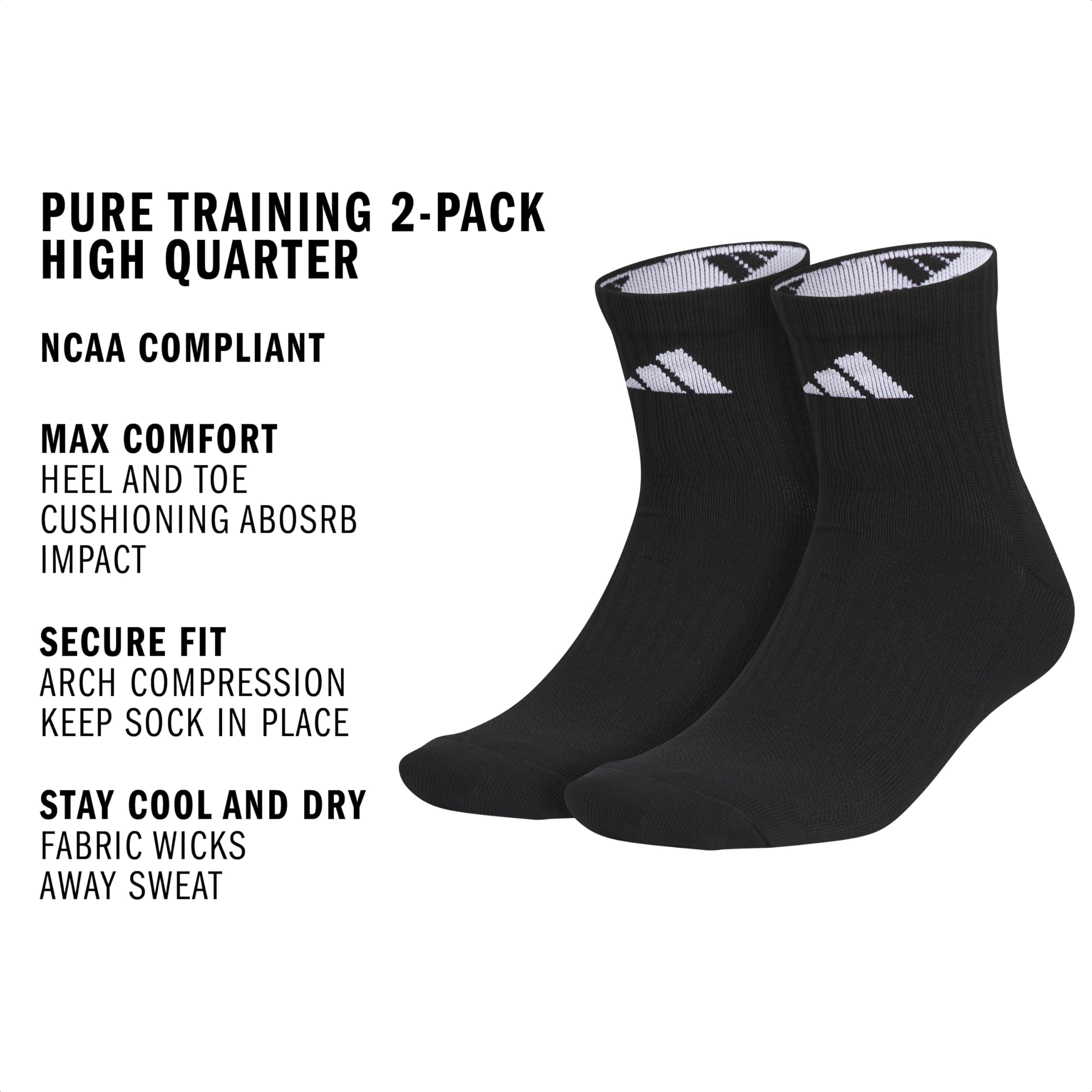 adidas Calcetines Altos (Pack de 2) Unisex Adulto