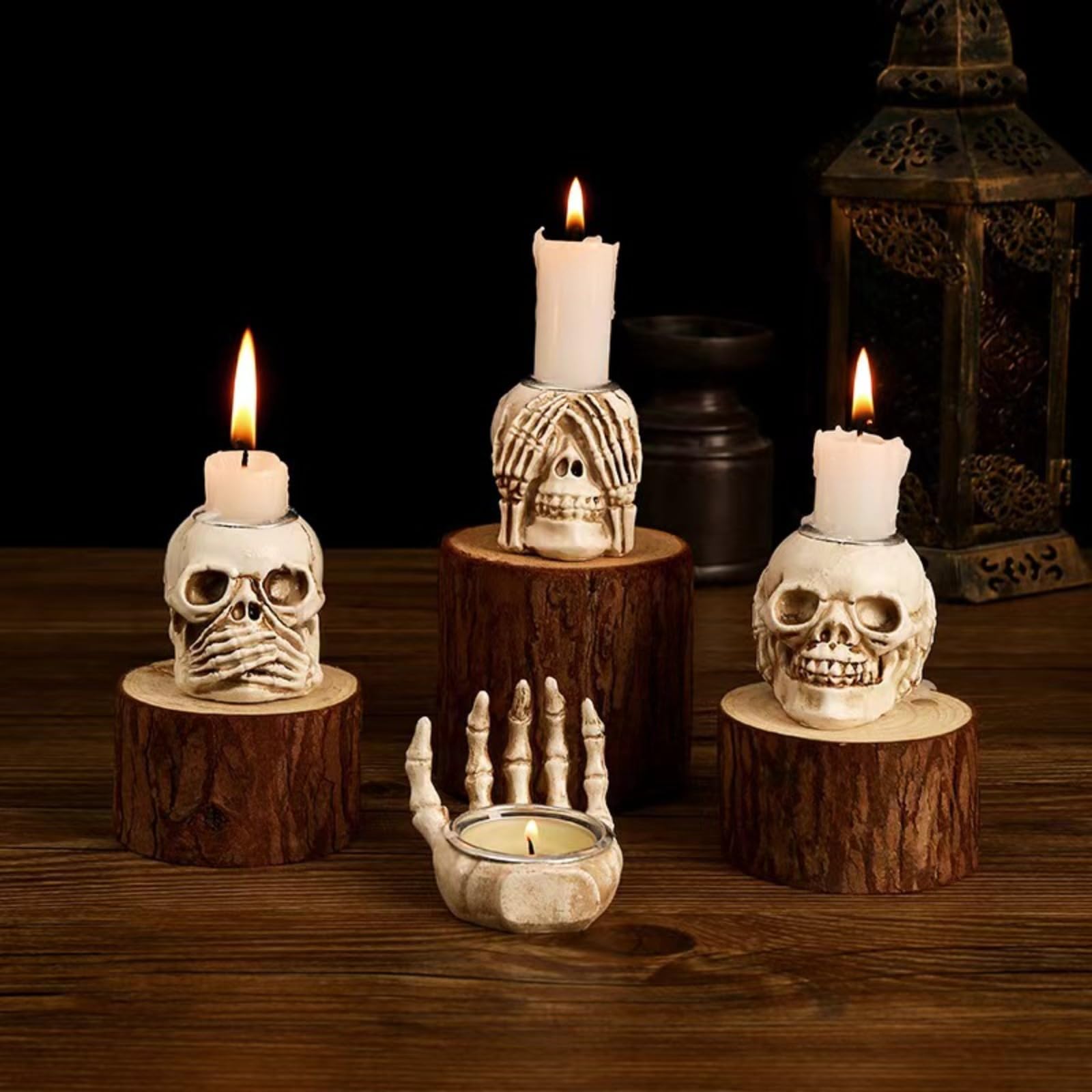 Amazon.co.jp: キャンドルホルダー 4個 ハロウィンデコレーション 