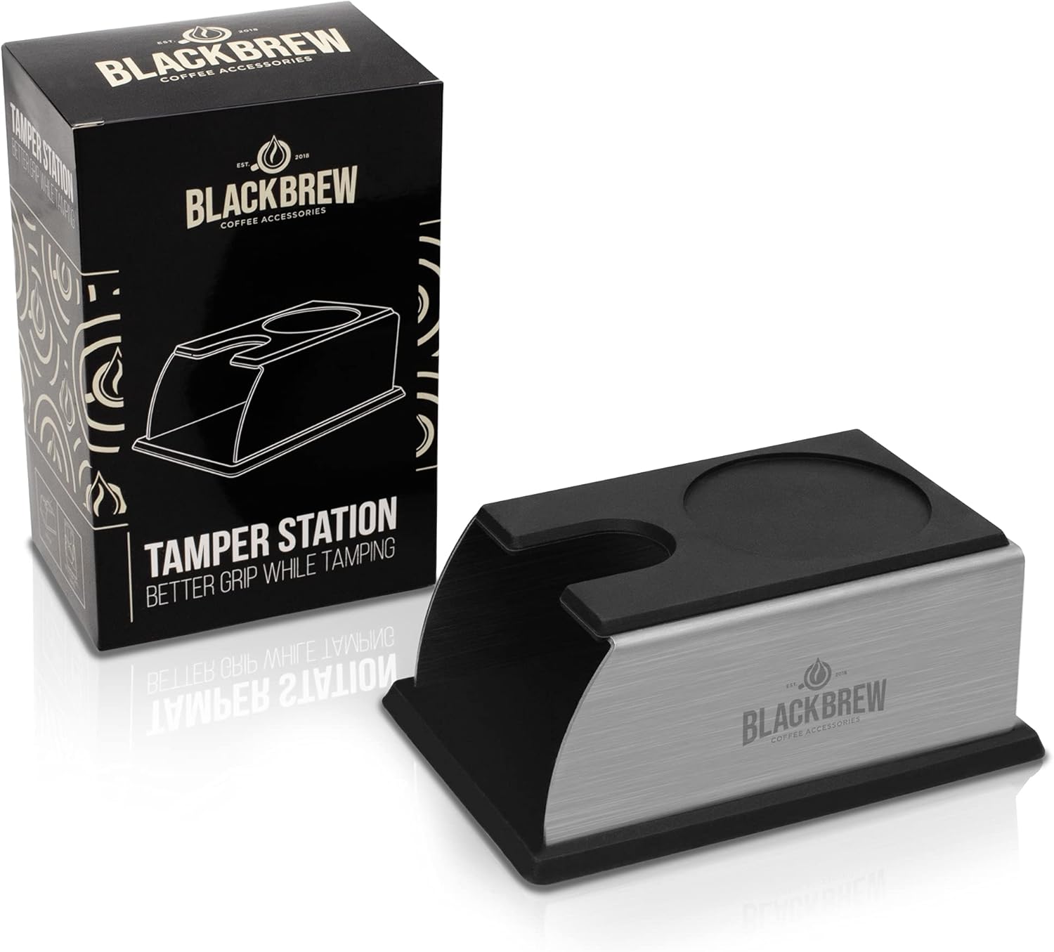 BLACKBREW Premium Tamperstation - Tamper Station aus Edelstahl und ...