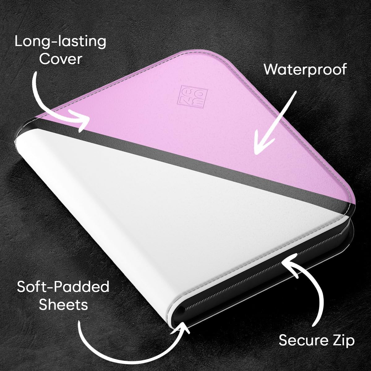 Trading Card Binder 4 Pocket – Card Binder with 50 Pages + 400 Slot Capacity, Top Loading Sleeves, PU Leather Cover, Collector Album for Standard Size Trading Cards, TCG & Sports Cards - Pink