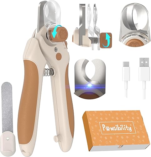 Miniatura 11 de Cortaúñas reinventados para mascotas para tu amigo - [USB recargable] - Luz LED para línea de sangre Cuchilla afilada y duradera Herramienta
