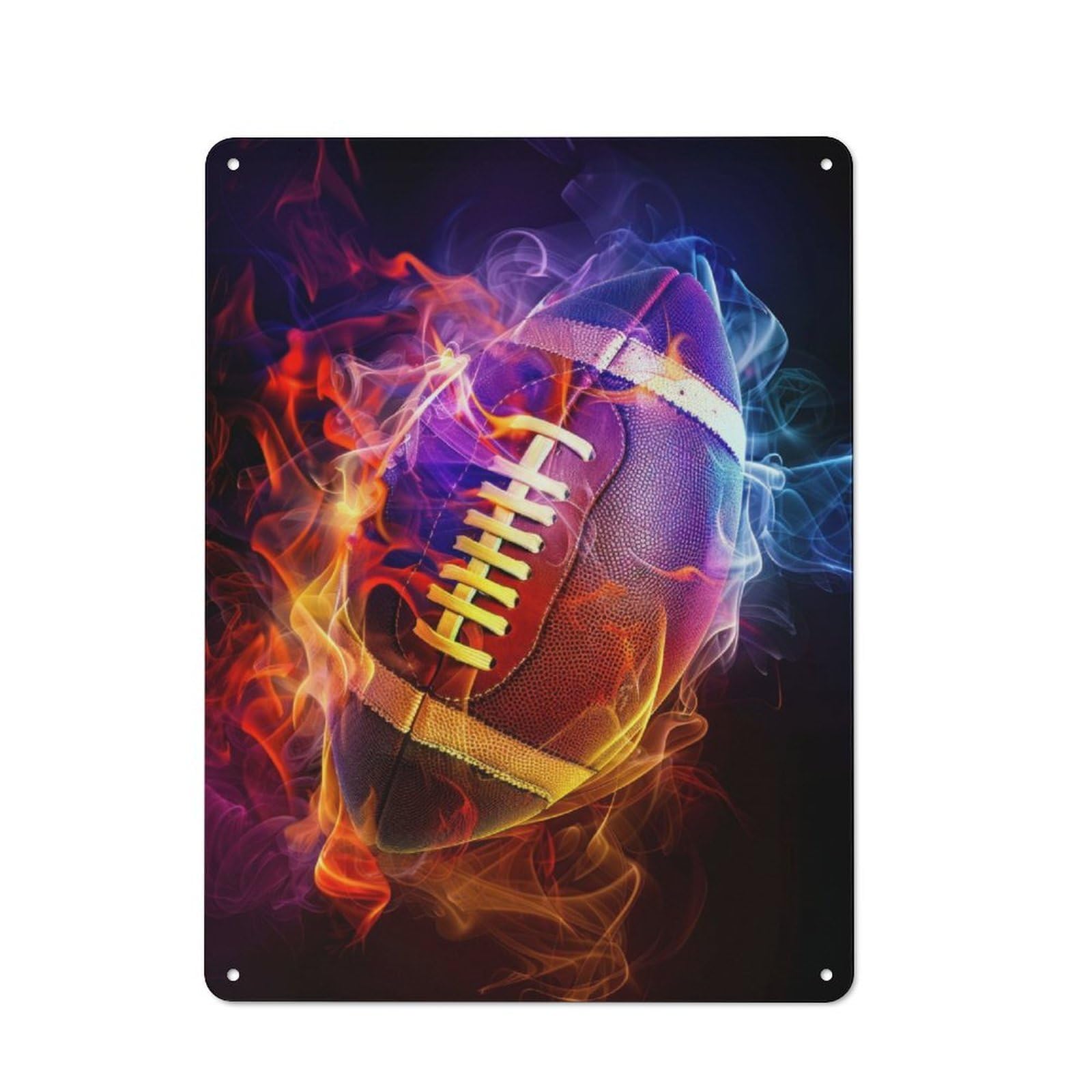 Classic Gridiron Blaze Decorative Tin Plaque 40x30cm, Bar Wall Plaque for Diner, Restaurant, Shed Or Kitchen