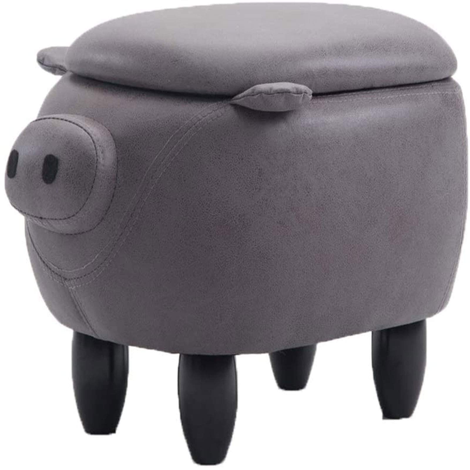 Pouf repose-pieds ottoman design gris avec rangement capitonné