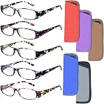 5 Pack Reading Glasses for Women Blue Light Blocking Fashion Spring Hinges Computer Readers Anti UV/Glare Eyeglasses