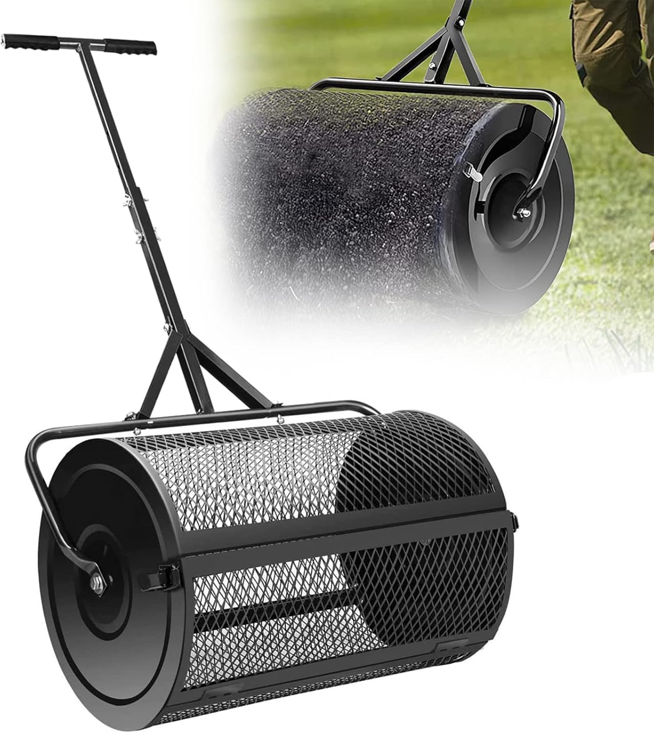 Peat Moss Spreader, 24 in Compost Spreader, Durable Metal