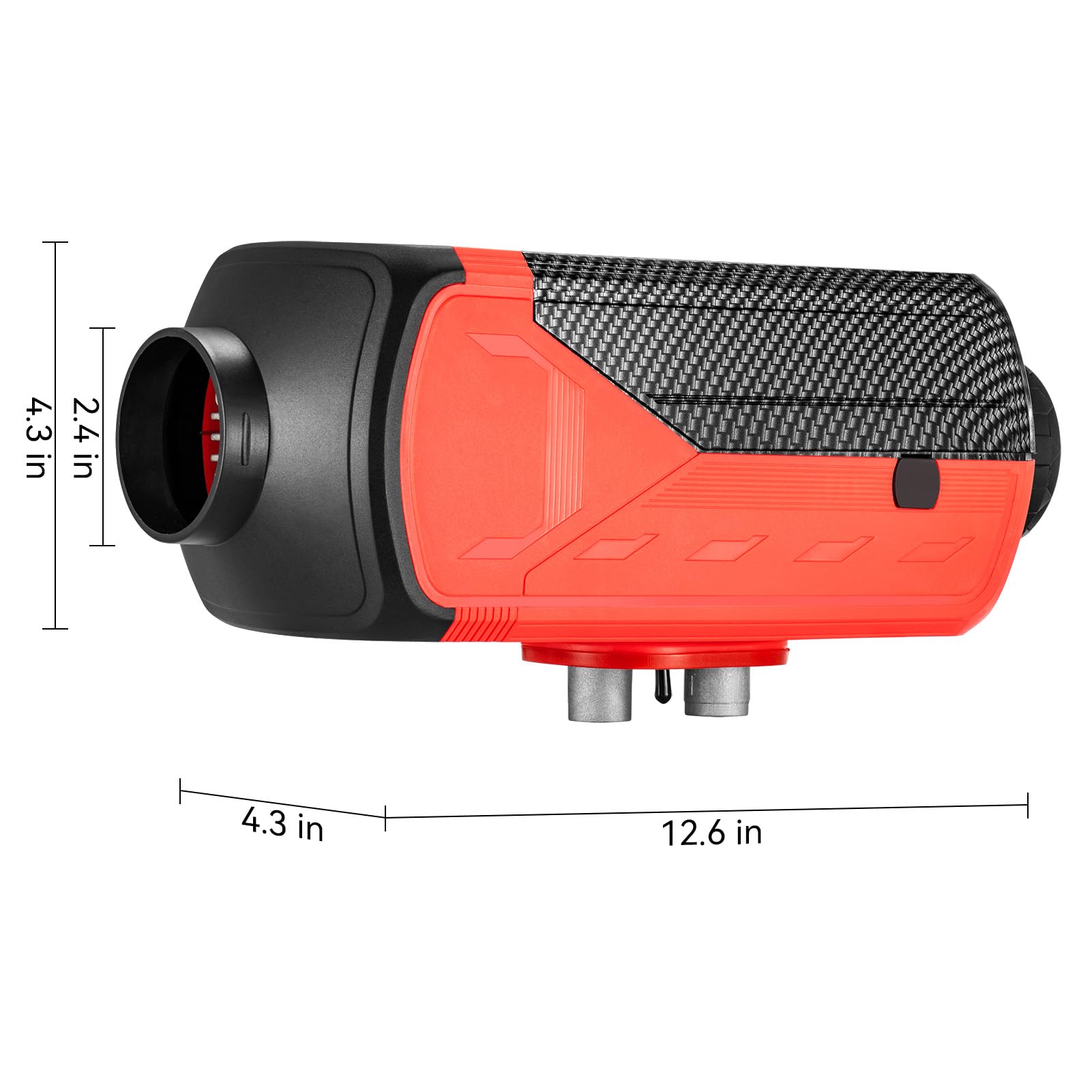 Redriver Calefacción Estacionaria, 2KW Calefaccion Diesel 12V/24V Pantalla LCD, Calentador de Aire Diésel Control Remoto, Bajo Consumo para Coche Furgoneta, Automóvil Camiones Barco Autobús(Rojo)