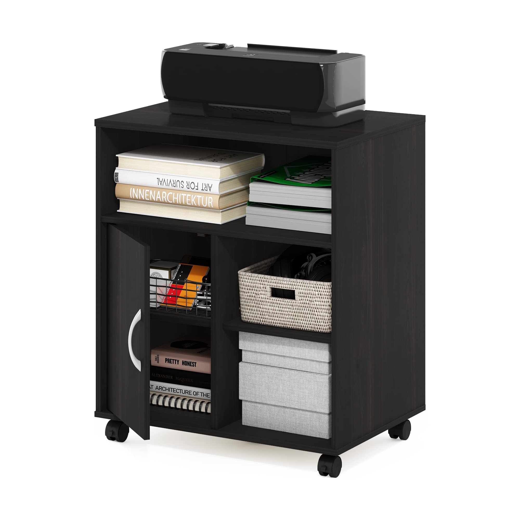 Furinno Econ Home Office - Supporto per stampante da scrivania con ruote, per caffè espresso