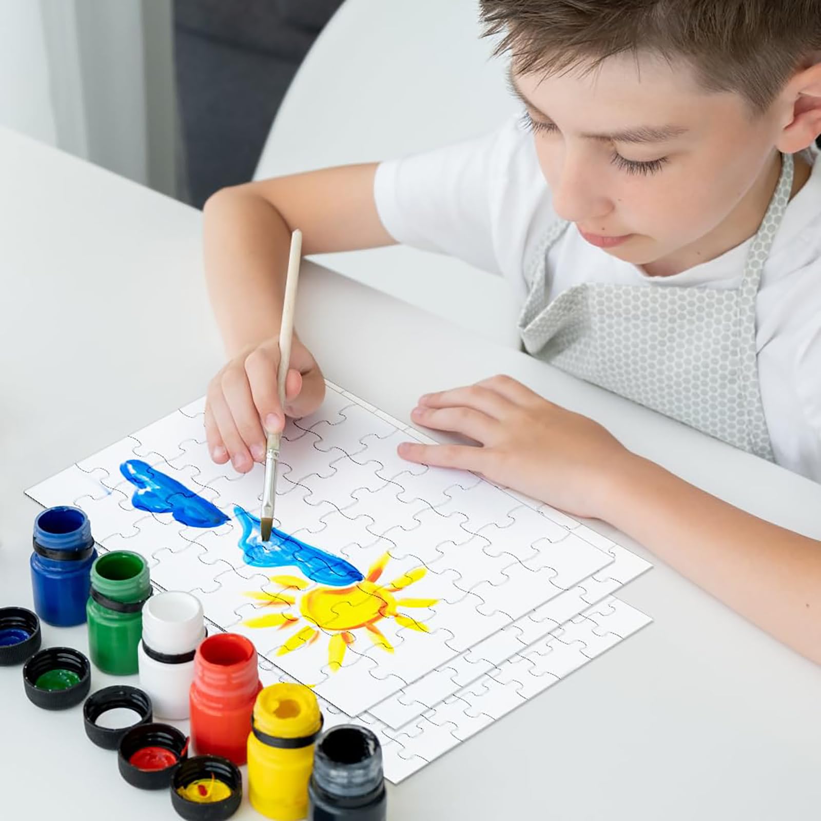 HSIXHAF Blanko Puzzle Zum Selbstgestalten – 10 Stück, 15x10 Cm, 35 Teile, Für Kinder & Kreative