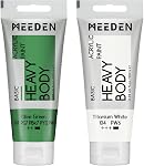 MEEDEN Heavy Body Acrylic Paints: 8 Colors x 100ml Satin Finish Thick Acrylic Paint Set for Artists Painting on Canvas Crafts