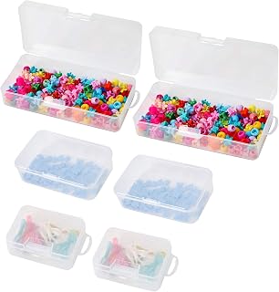 6 Packs Clear Hinged Plastic Box Plastic Organizer Container Storage Box for Washi Tape,Jewelry,Beads Art DIY Crafts, Fishing Tackles,Screws