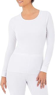 قميص بيجامة حراري مايكرو وافل بقبة دائرية بدون طوق للنساء من فروت اوف ذا لووم