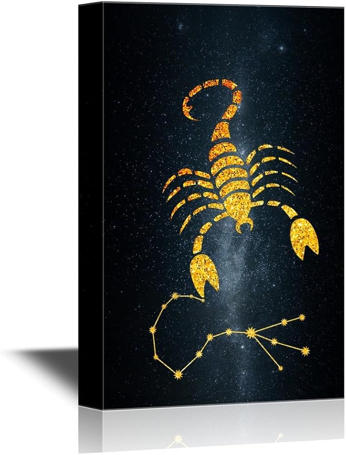 wall26 - Constellation Canvas Wall Art - Scorpio - Gallery Wrap Modern Home Art | Ready to Hang - 12x18 inches