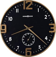 Howard Miller Homedale Wall Clock II, Charcoal Finish & Metal Construction, White & Brass Finished photo Howard Miller Homedale Wall Clock II, Charcoal Finish & Metal Construction, White & Brass Finished