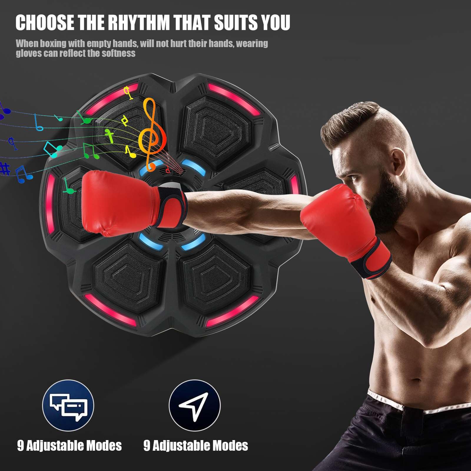 Boxe Muro Musica, Attrezzature per Allenamento per Bambini e Adulti