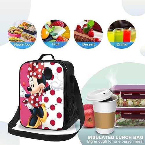 Miniatura 5 de EGomed Linda bolsa de almuerzo de dibujos animados, reutilizable, aislada, para oficina, trabajo, picnic, senderismo