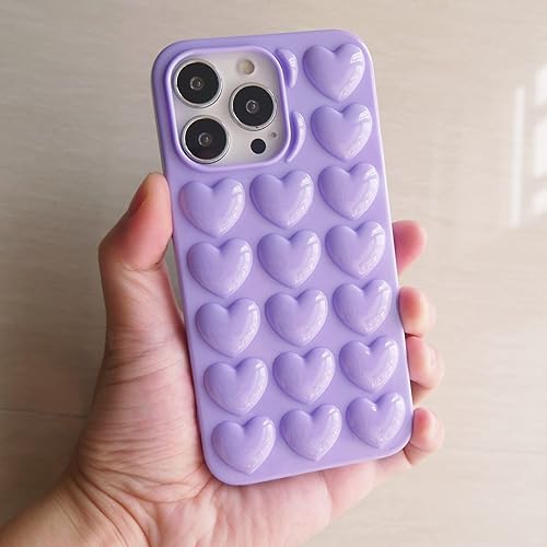 Miniatura 7 de DMaos Funda para iPhone 13 Mini para mujer, funda de gel Kawaii con forma de corazón de burbujas para reventar 3D, linda figura femenina para iPhone