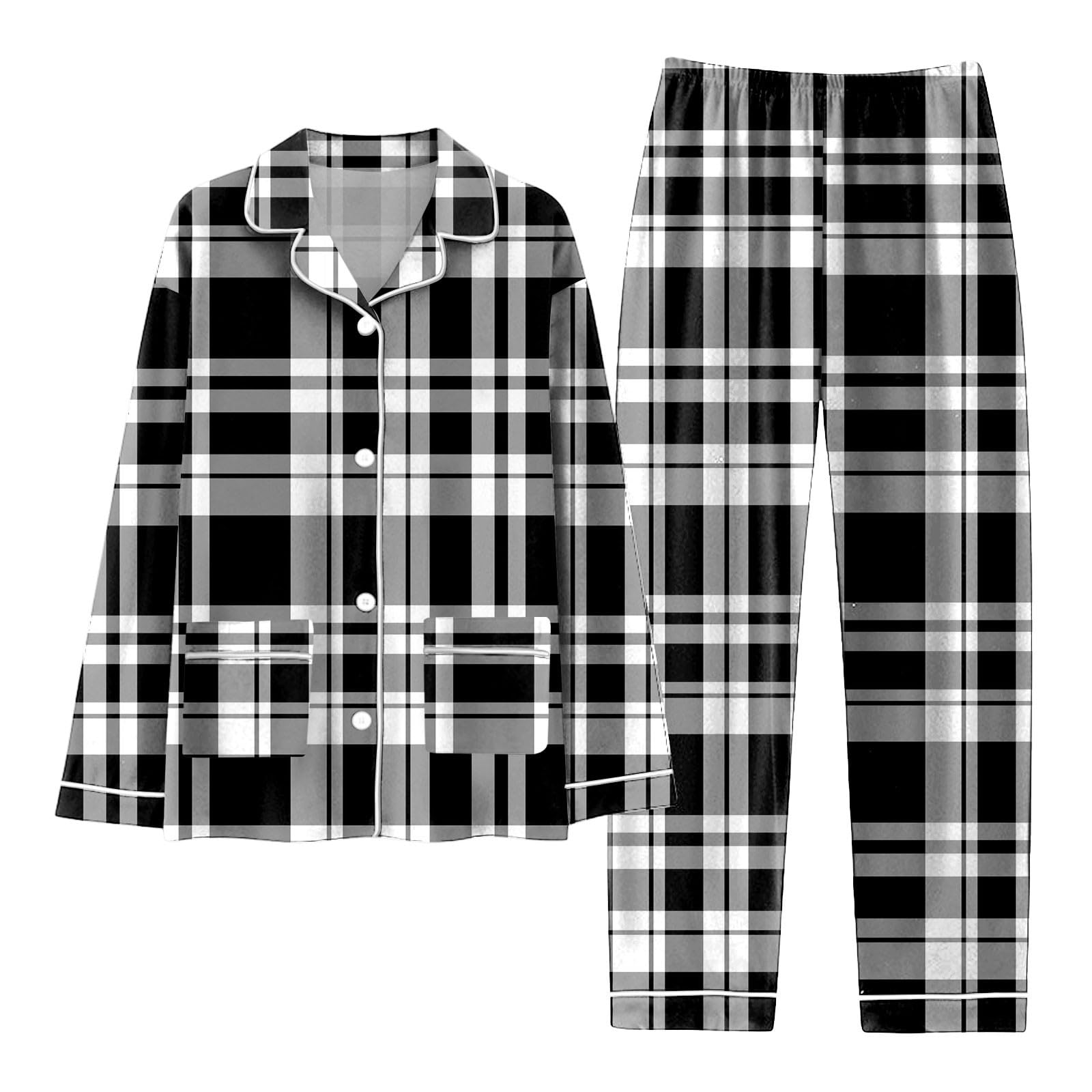 Pyjama Homme Velours Doux Hiver Col Haut Ensemble