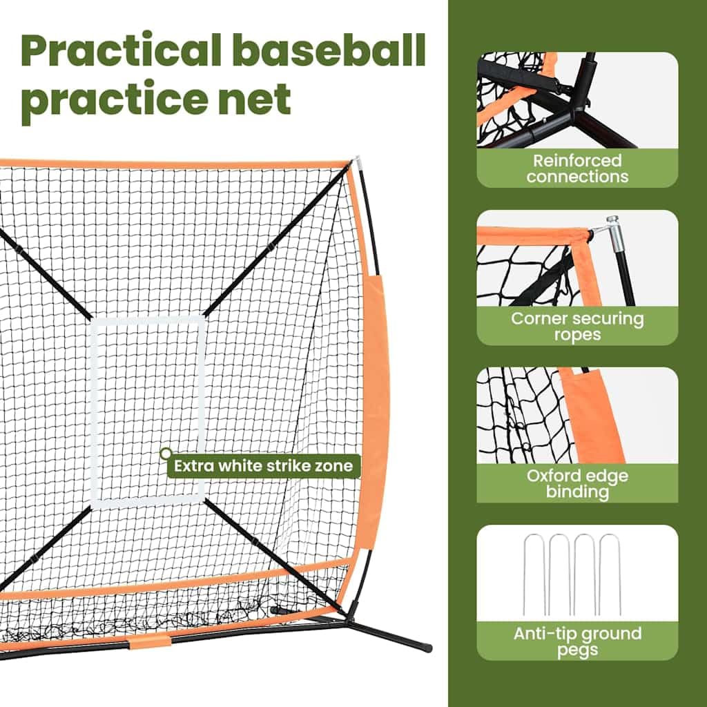 vidaXL Filet d'entraînement Baseball 180 x 89,5 x 152,5 cm Portable Plier Jardin
