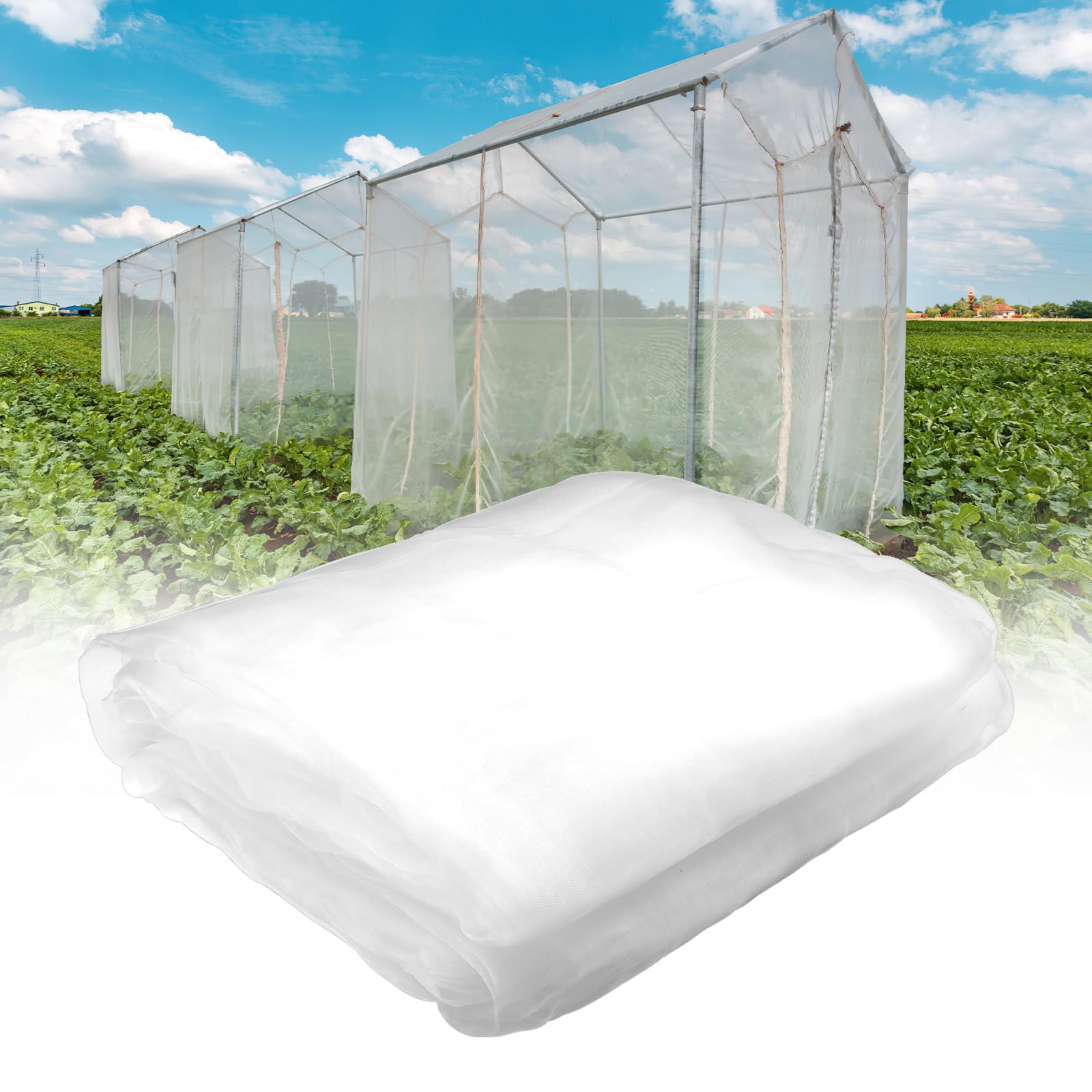Garden Netting, Insect Netting, Fine Mesh Netting, Vegetable Plant Protect Netting for Fruits Flowers Crops Greenhouse Anti-bird Butterfly Netting (2.5 x 10M)