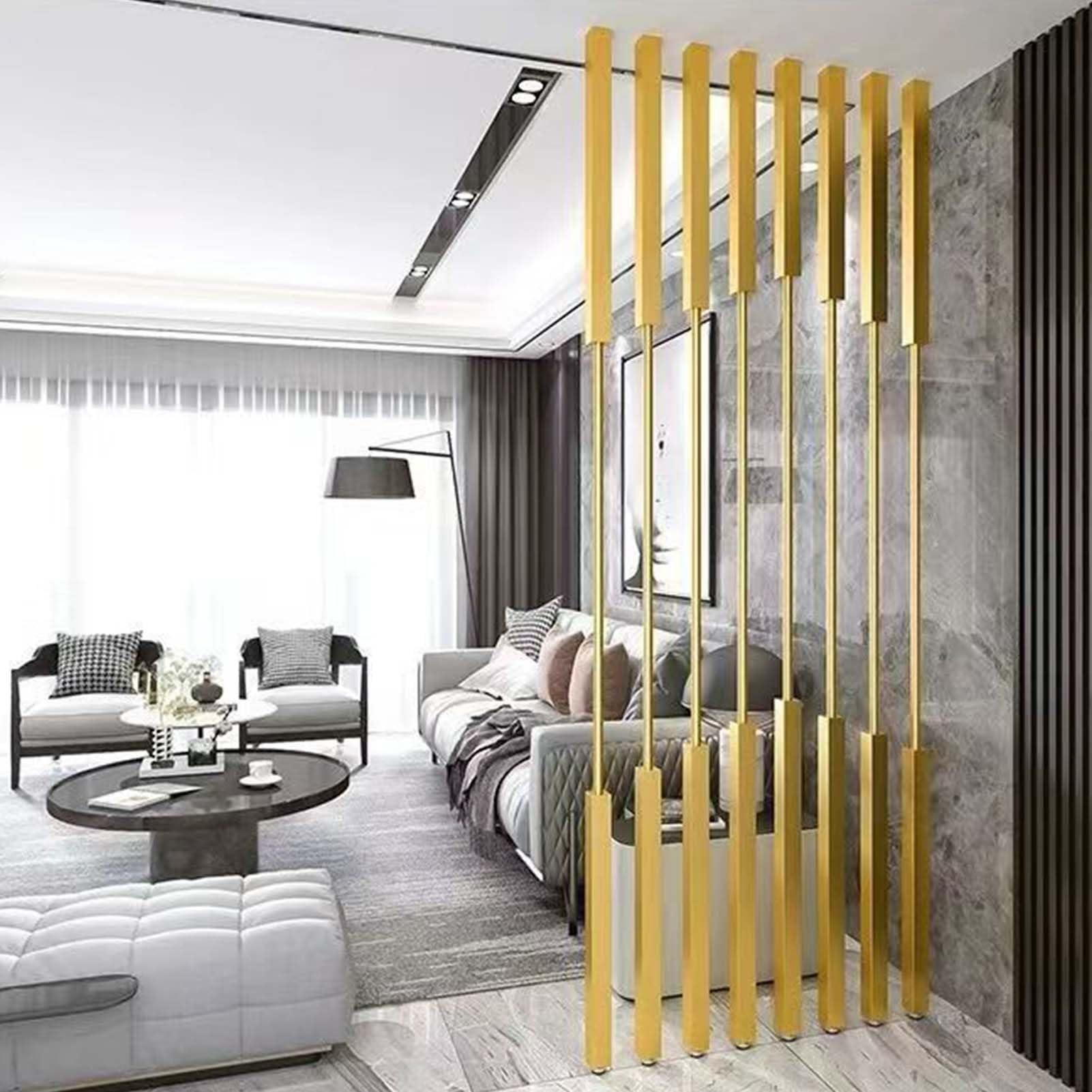 Yopappol Wall Room Divider 100-300cm, Indoor Partition Post Metal Divider Screen, Freestanding Room Partitions Columns for Home Office Restaurant and Entrance Decor(5pcs-A,140cm/55in/4.6ft)
