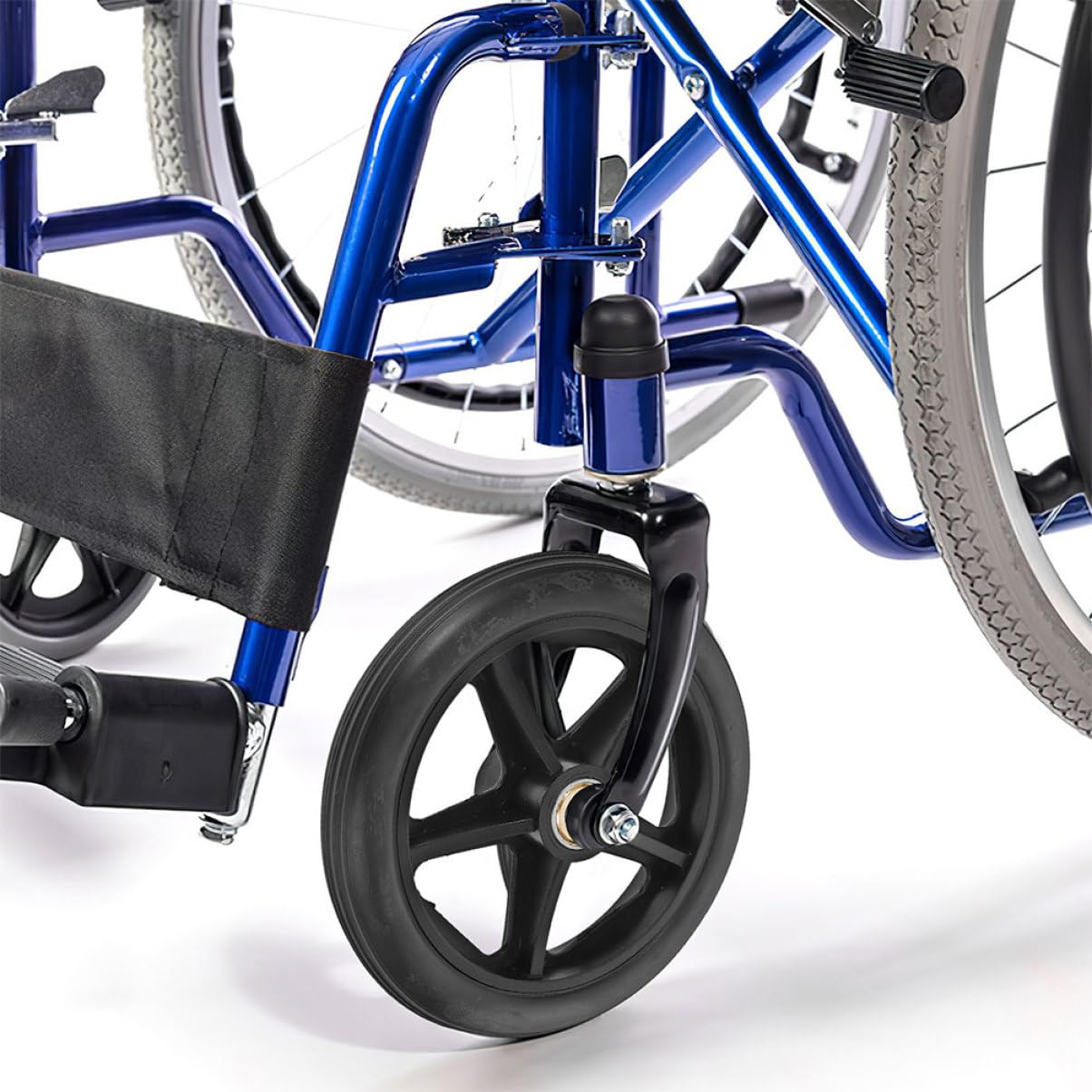 Rueda Delantera para Silla de Ruedas Negra, Repuesto 4 Piezas | Acero Inoxidable, Plástico y Goma, Instalación Sencilla, Mantenimiento Práctico