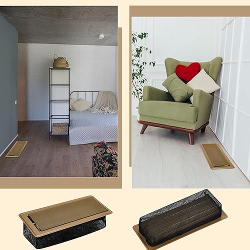 Miniatura 6 de Zonon Juego de 40 piezas de registro de piso que incluye cubiertas magnéticas de ventilación de aire de metal para rejilla de aire, trampas de