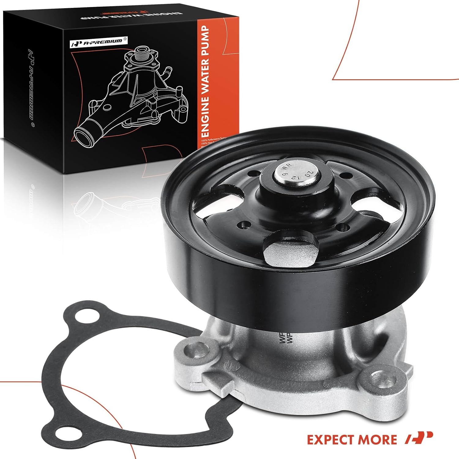 A-Premium Engine Water Pump W/Pulley & Gasket [DOHC, L4 2.5L] Compatible with Nissan Altima 2008-2013, Rogue 2008-2013, Rogue Select 2014-2015, Sentra 2002-2012, X-Trail 2005-2006, 8-PC Impeller