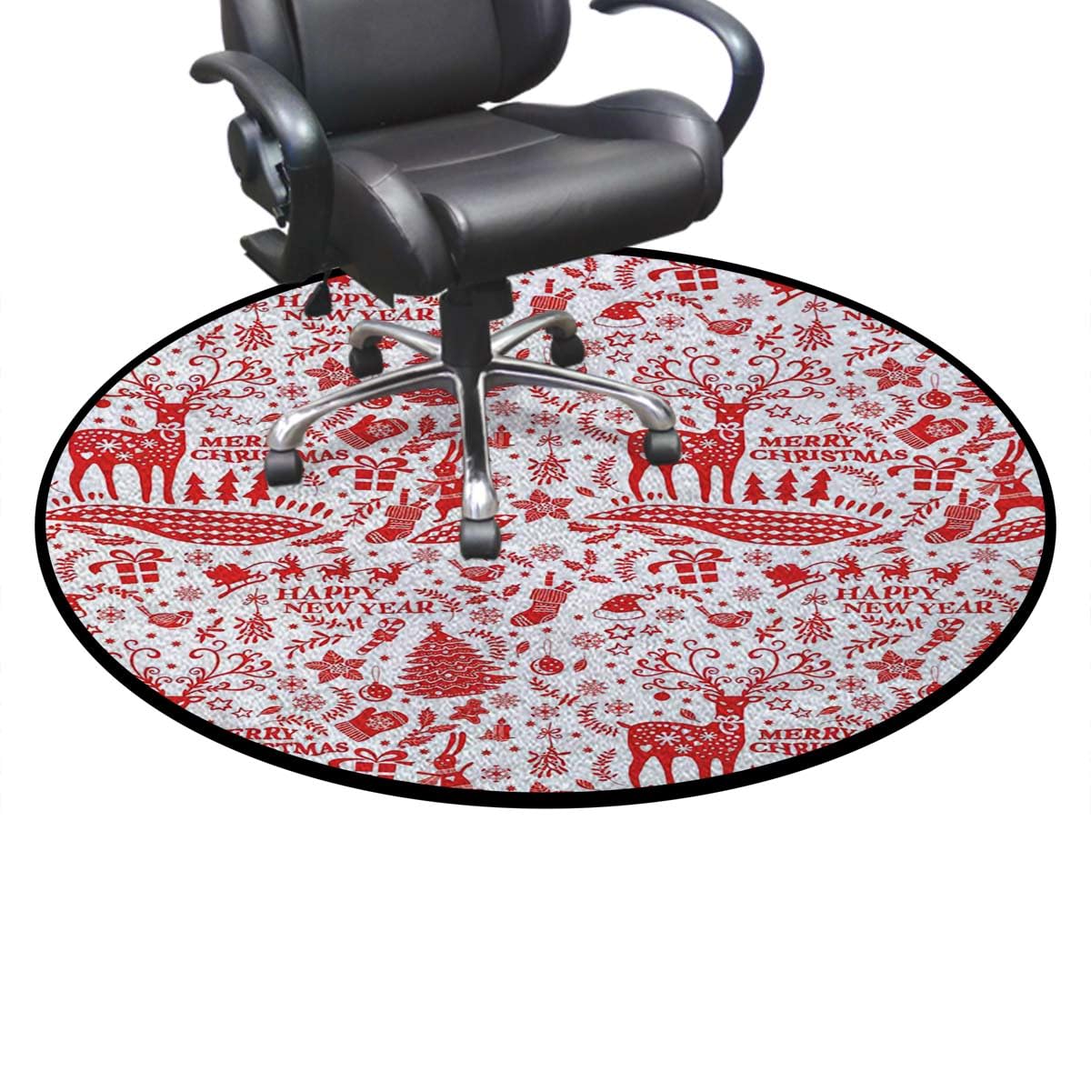 MQAUZKMQAUZK Ruby Vermilion Round Area Rug Washable Indoor Throw Rugs for Living Room Bedroom Ornamental Watercolor Pattern for Fabric Diameter 51 in