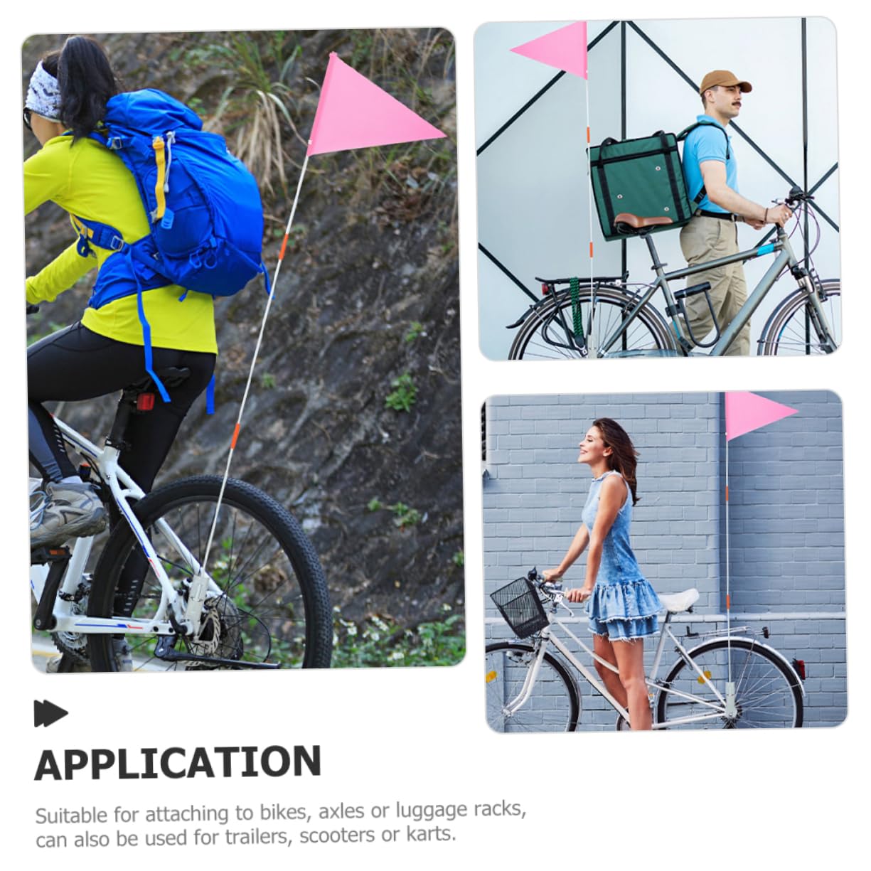 SUPVOX 2 Sets Lightweight Bike Safety Flags Durable and Easy to Install Cycling Flags for Enhanced Visibility for Celebrations and Sports Events