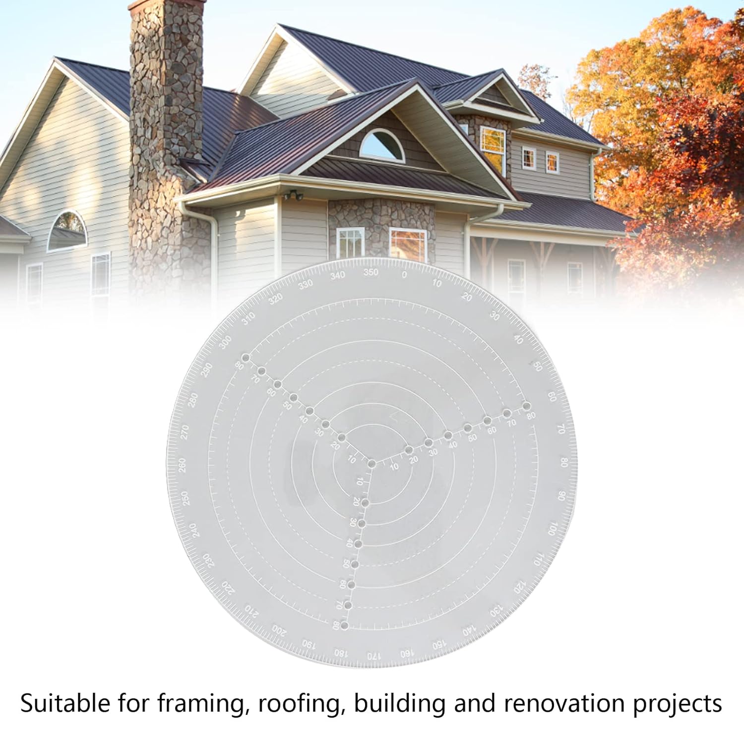 Aladeno Center Finder Line Gauge Acrylic Protractor Scribe Gauge Semi Transparent Center Scribe Measuring Tool Carpenter Tools Center Finder Tool Round for Woodworking