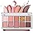 Erinde 10 Color Eyeshadow Palette Makeup - Matte Shimmer Glitter Eye Shadow, Ultra-Blendable, High Pigmented, Naturing-Looking, Neutral Nude Eyeshadow Palette with Professional Brush, Warm Sunshine