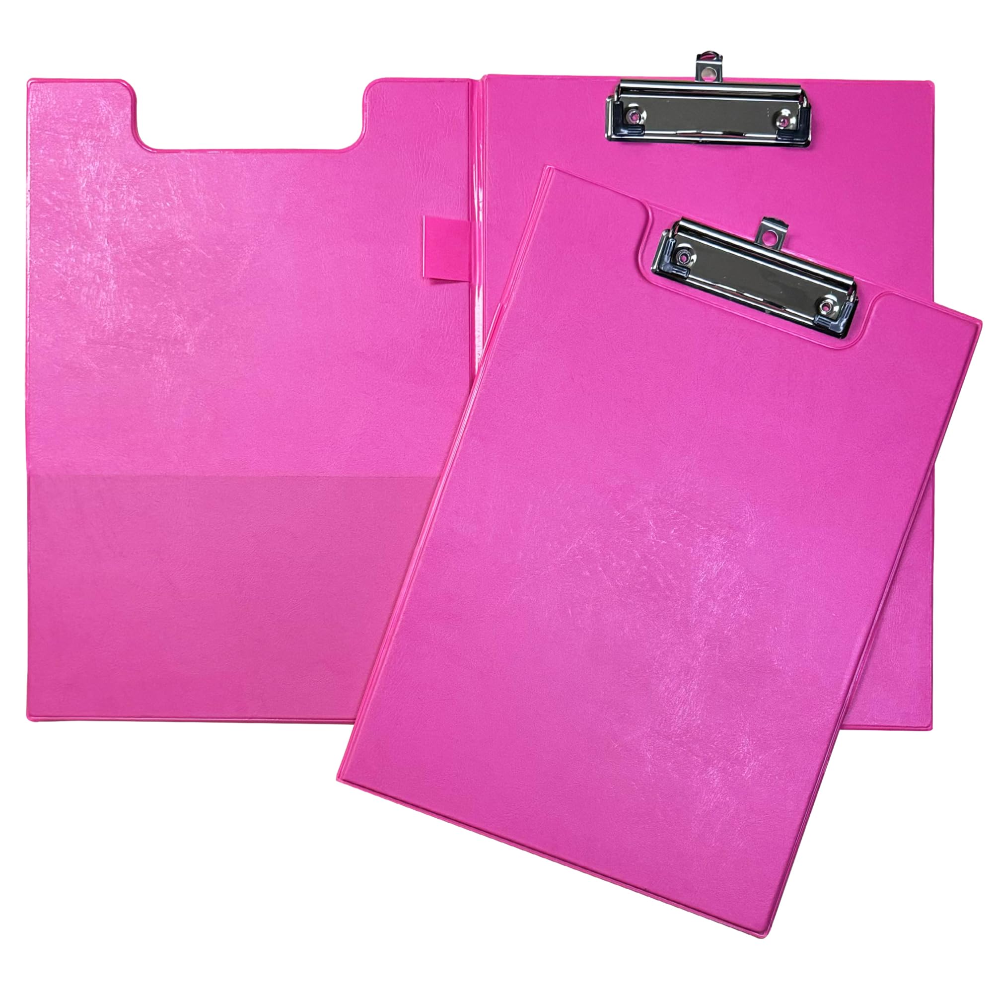 Janrax Pink Foldover Clipboard – A4 Folding Clipboard with Front Cover, Inside Pocket & Hanging Hook