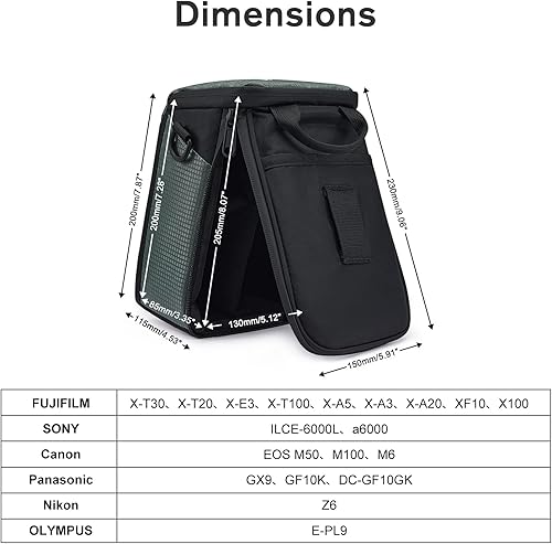 Miniatura 3 de S-ZONE Bolsa de inserción de cámara Funda impermeable para lentes compatibles con Nikon Canon
