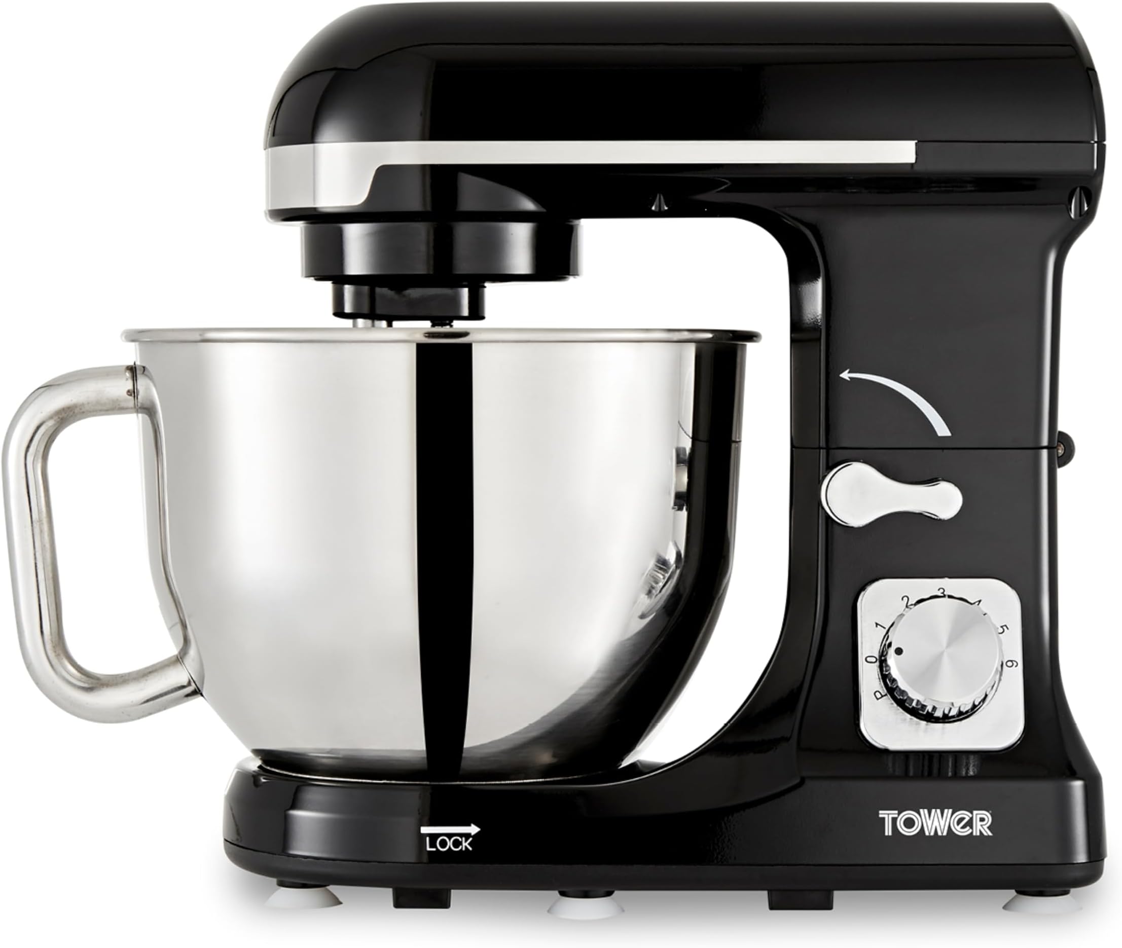 Tower T12033 3-in-1 5L Stand Mixer with 6 Speeds and Pulse Setting, 1000W, Black