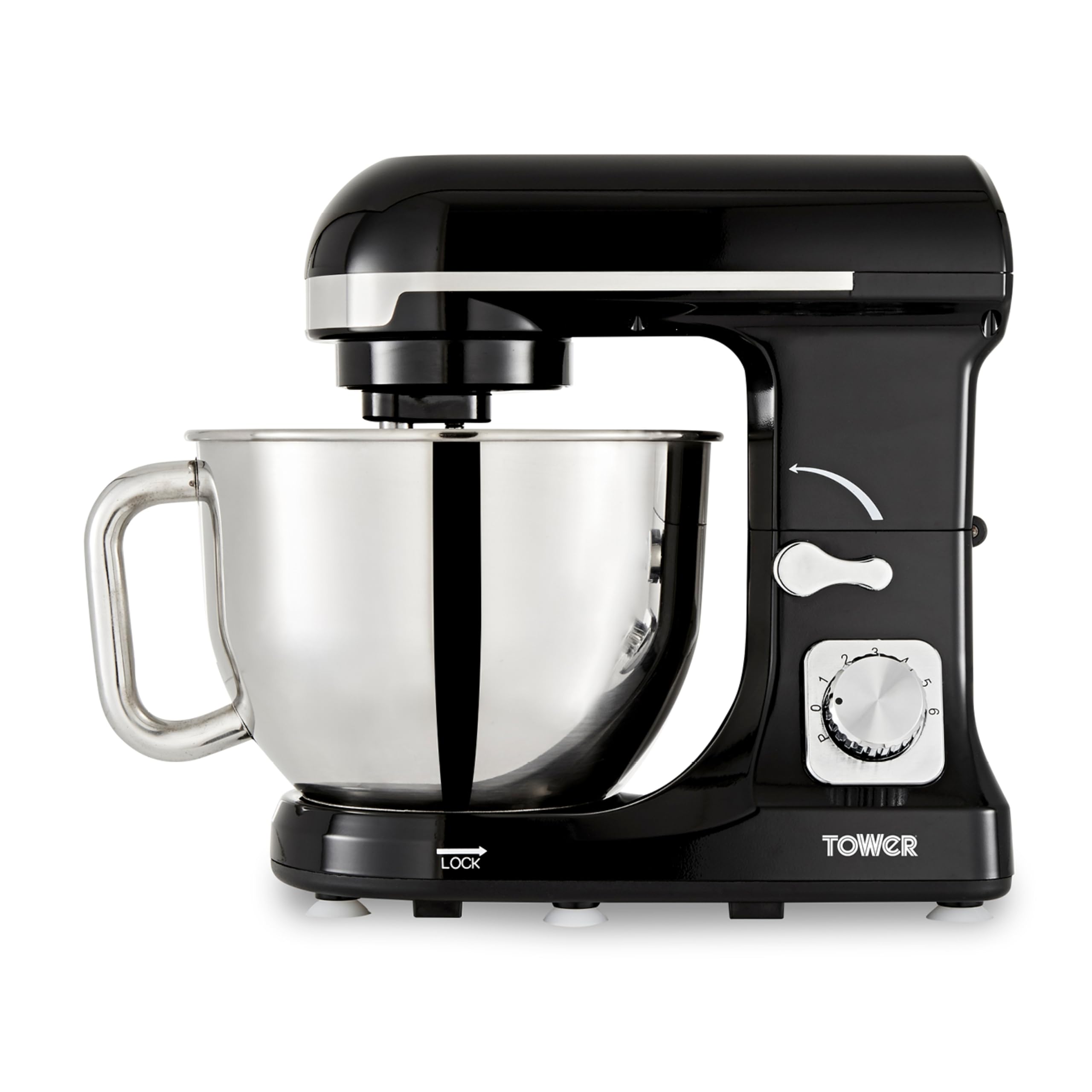 Tower T12033 3-in-1 5L Stand Mixer with 6 Speeds and Pulse Setting, 1000W, Black
