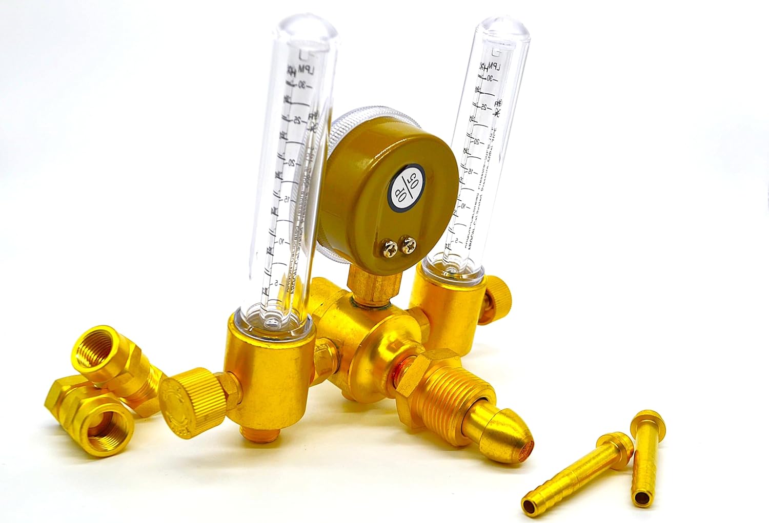 Furick Dual Argon Regulator (FRDR), TIG/MIG Welding Gas Flow Meter, 0-60 CFH, CGA580