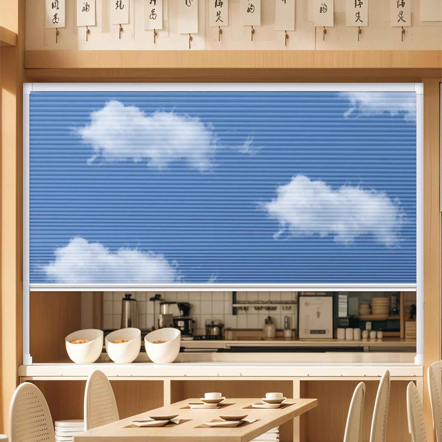 Custom Sizes Cellular Folding Doors Shades with Photo/Logo, Top Down Bottom Up Home Cabinet Accessories, Thermal Honeycomb Multifold Interior Door