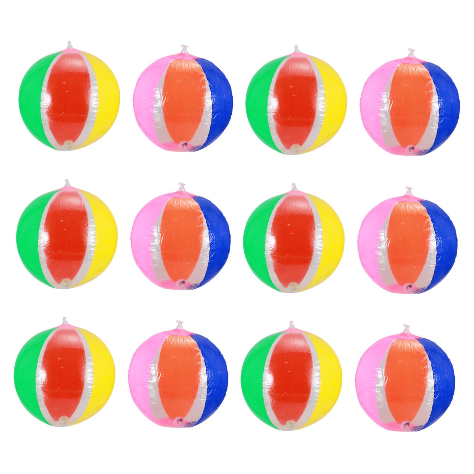 BESPORTBLE 12 Pcs Inflatable Light Up Beach Balls Colorful Glow Pool Balls for Swimming Parties and Backyard Fun for Adults