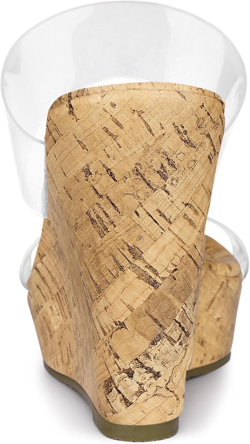 Allegra K Women's Clear Platform Transparent Straps Wedge Heels Sandals - Image 4